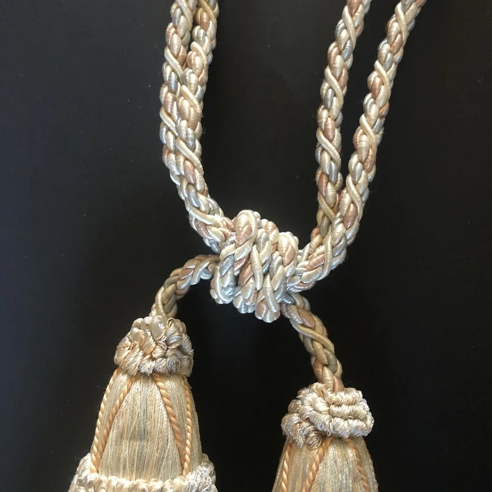 Blue & Peach Curtain Rope Tieback with 6
